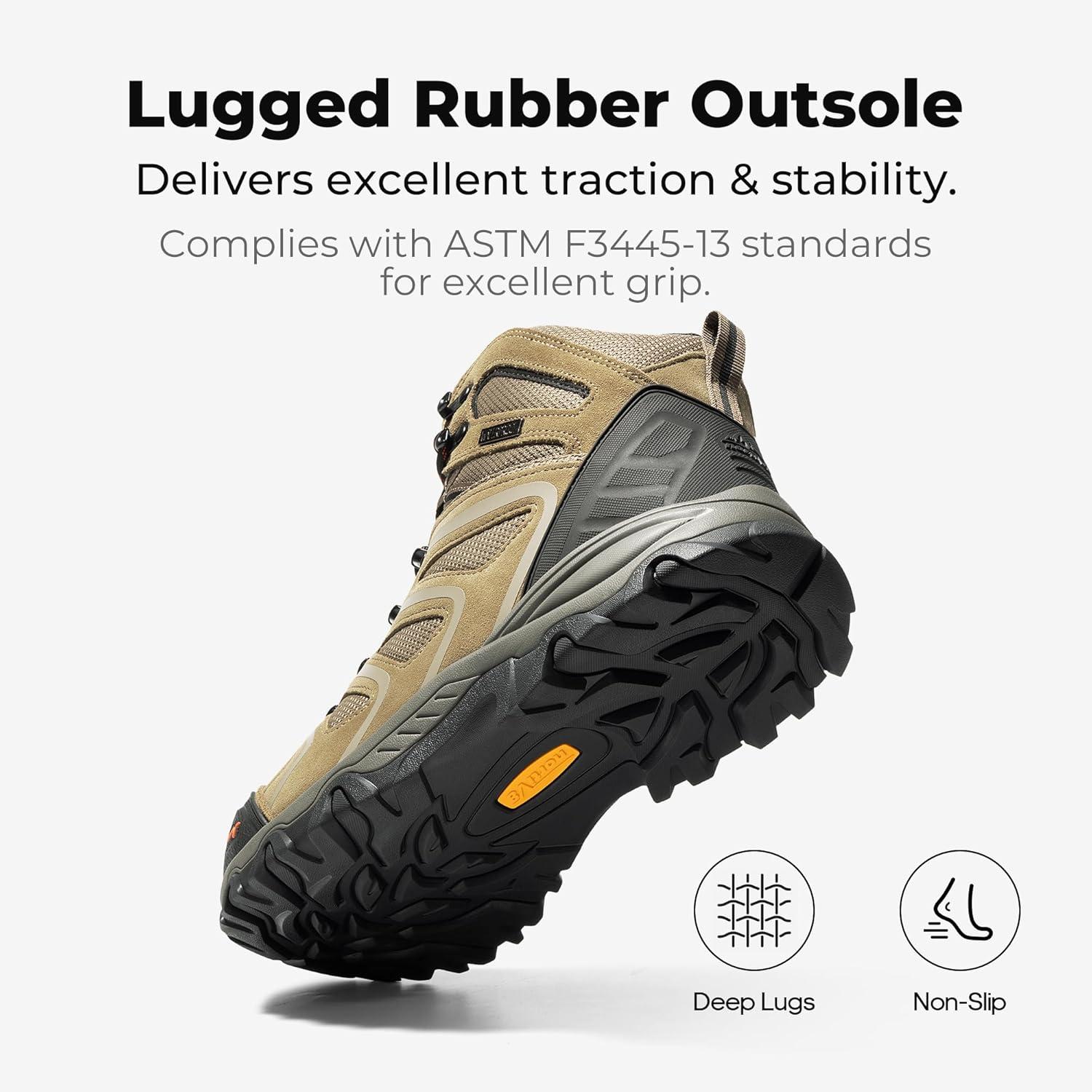 imageNORTIV 8 Mens Waterproof Steel Toe Work BootsTaupe