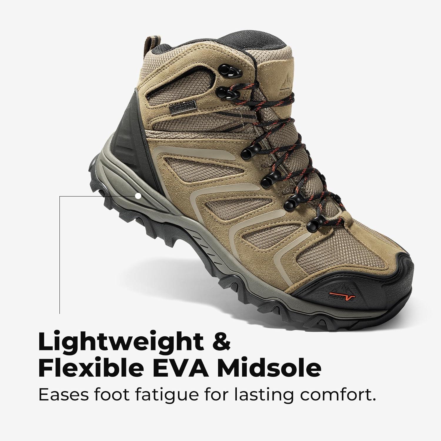 imageNORTIV 8 Mens Waterproof Steel Toe Work BootsTaupe