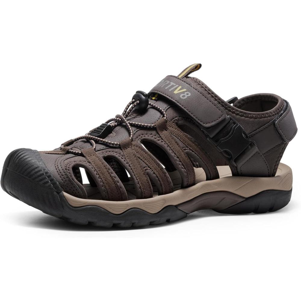 imageNORTIV 8 Mens Sandals Closed Toe Athletic Sport Sandals Mens Summer Shoes Lightweight Trail Walking Sandals for MenBrown