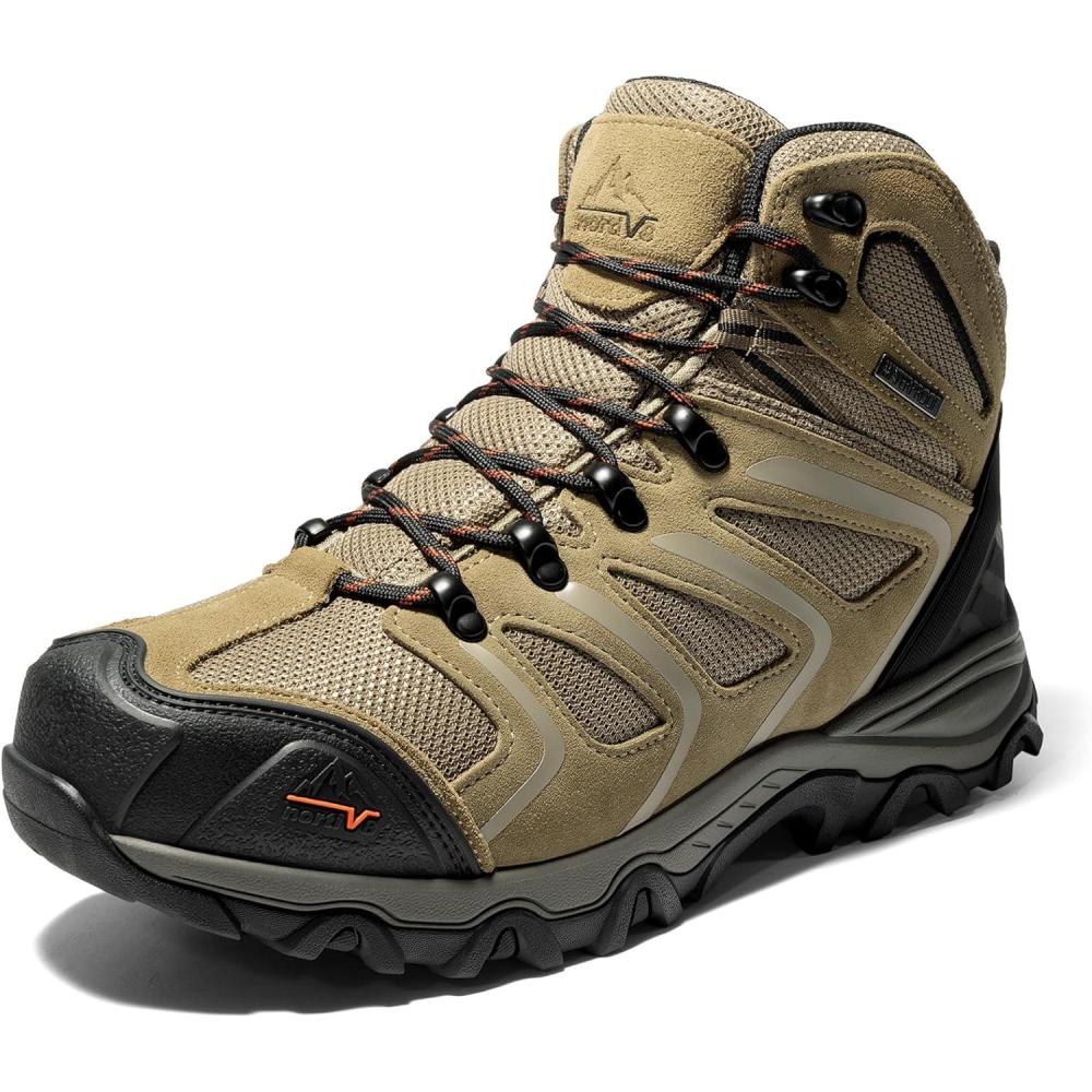 imageNORTIV 8 Mens Waterproof Steel Toe Work BootsTaupe