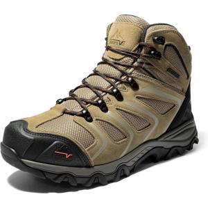 NORTIV 8 Men’s Waterproof Steel Toe Work Boots(Taupe)