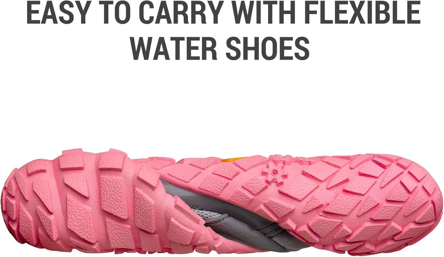 imageNORTIV 8 Womens Water Shoes Barefoot Quick Dry Aqua Swim Shoes for Beach Sports Fishing Hiking Boating Surfing Shoes TREKLADYLightGreyWatermelonRed