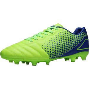 DREAM PAIRS Men’s Firm Ground Soccer Cleats Soccer Shoes(Neon/Green/Royal)