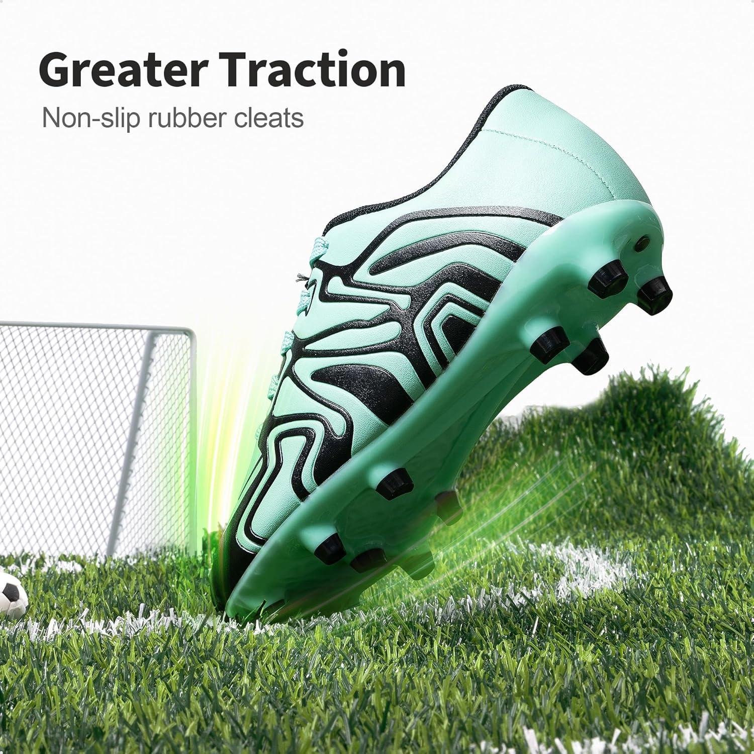 imageDREAM PAIRS Boys Girls Soccer Cleats Youth Firm Groud Baseball Cleats Sport Athletic Outdoor Trainning Football Shoes for LittleBig KidMint Green