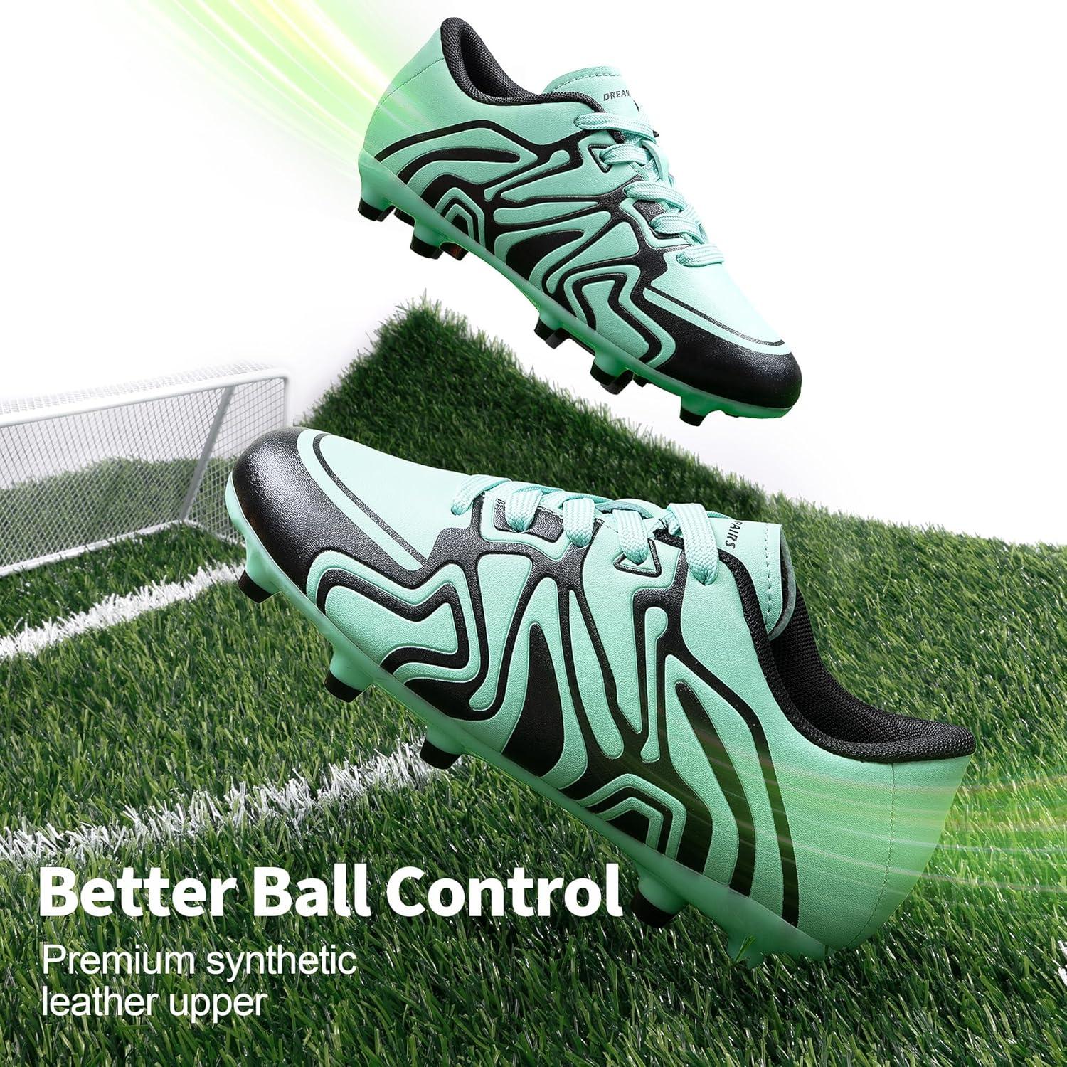 imageDREAM PAIRS Boys Girls Soccer Cleats Youth Firm Groud Baseball Cleats Sport Athletic Outdoor Trainning Football Shoes for LittleBig KidMint Green