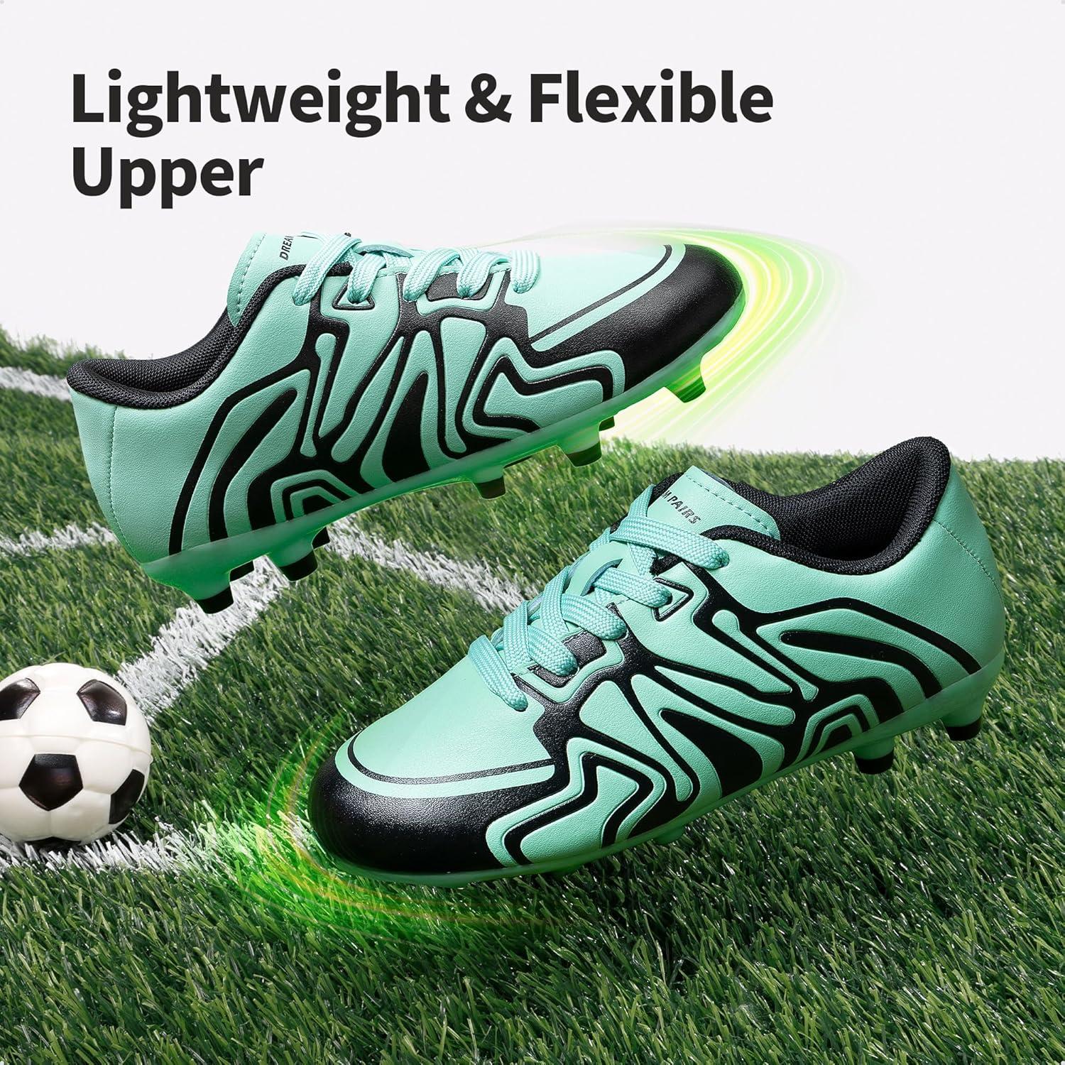 imageDREAM PAIRS Boys Girls Soccer Cleats Youth Firm Groud Baseball Cleats Sport Athletic Outdoor Trainning Football Shoes for LittleBig KidMint Green