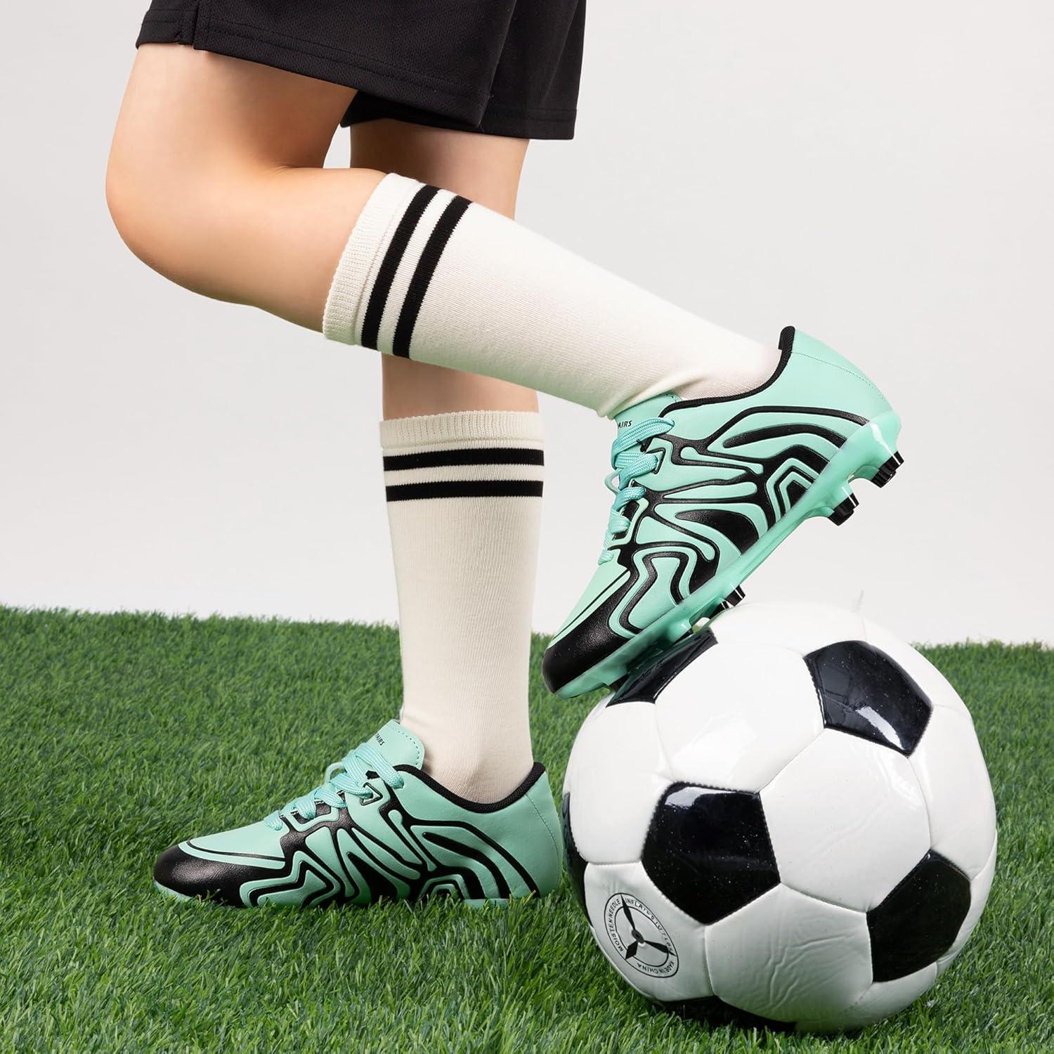 imageDREAM PAIRS Boys Girls Soccer Cleats Youth Firm Groud Baseball Cleats Sport Athletic Outdoor Trainning Football Shoes for LittleBig KidMint Green