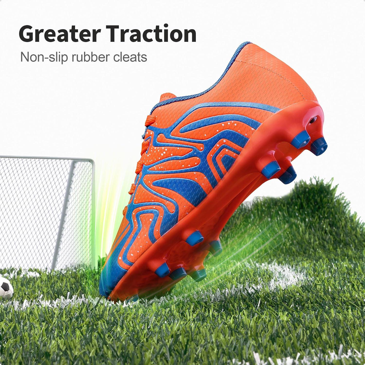 imageDREAM PAIRS Boys Girls Soccer Cleats Youth Firm Groud Baseball Cleats Sport Athletic Outdoor Trainning Football Shoes for LittleBig KidOrange