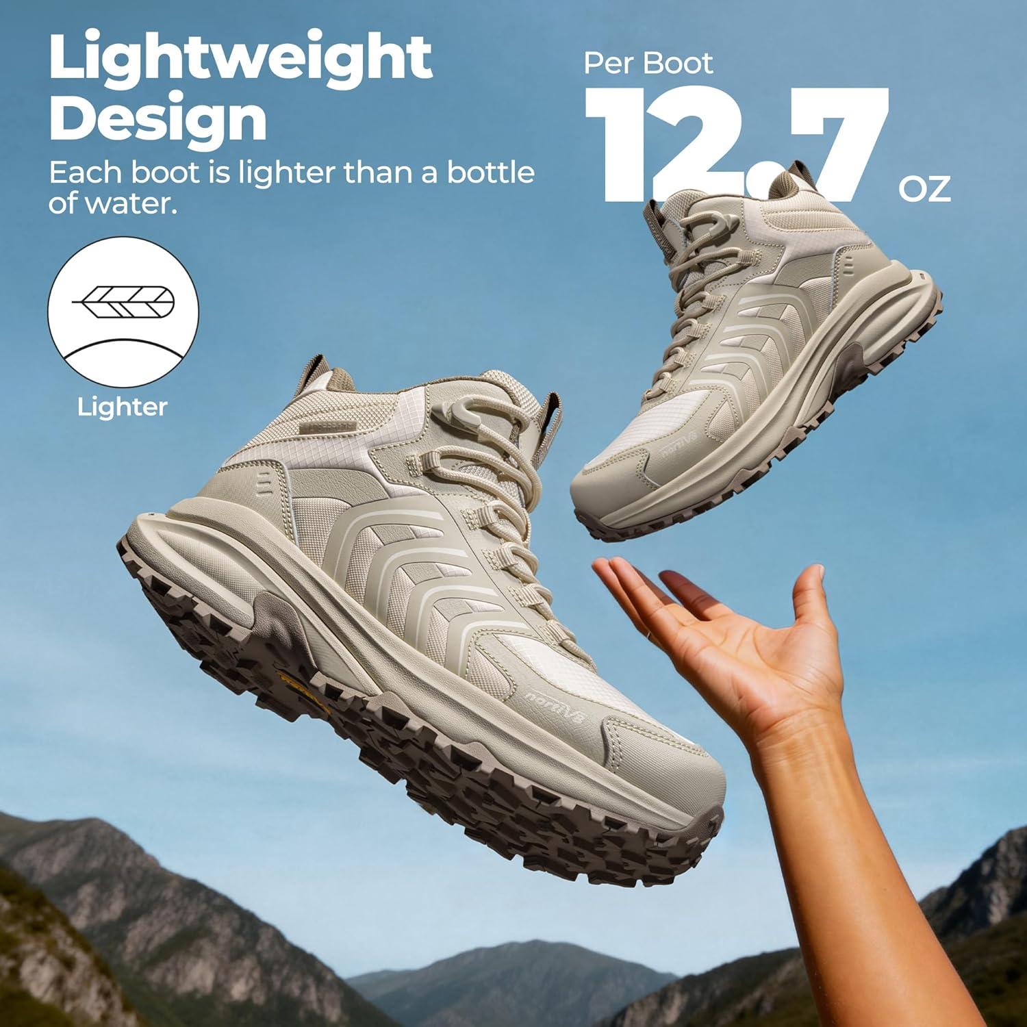 imageNORTIV 8 Womens Hiking Boots Waterproof Lightweight Outdoor Trekking Non Slip Comfortable Camping Ankle Breathable Boot Armadillo FieldLiteKhaki