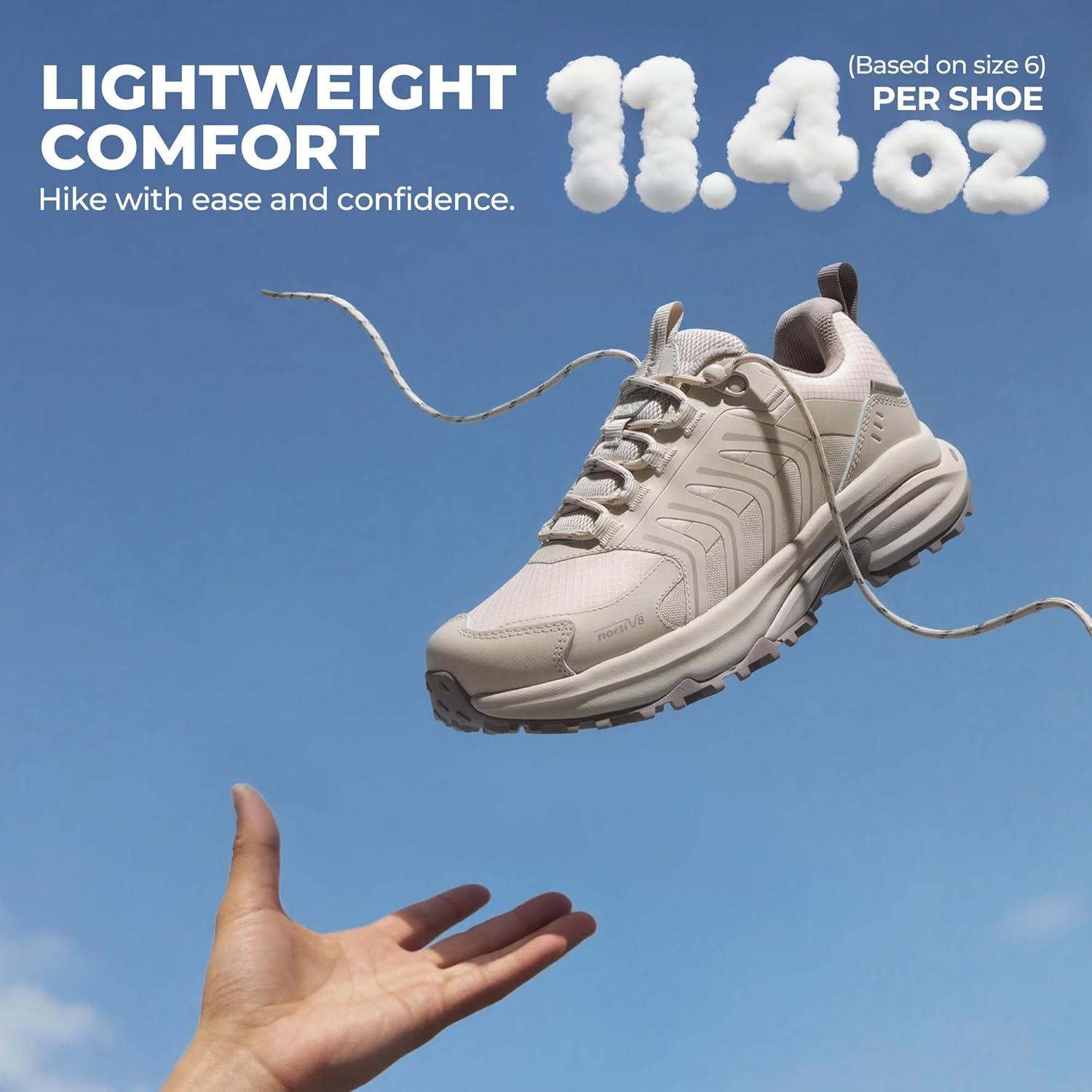 imageNORTIV 8 Womens Waterproof Hiking Shoes Lightweight for Walking All Day Comfort NonSlip Outdoor Trekking Camping Climbing Fashion Sneakers Armadillo FieldLiteKhaki