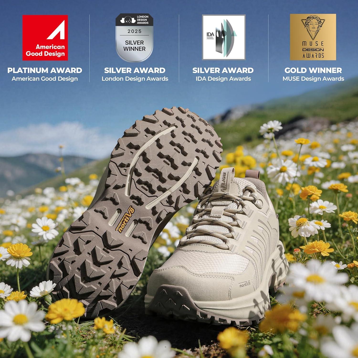 imageNORTIV 8 Womens Waterproof Hiking Shoes Lightweight for Walking All Day Comfort NonSlip Outdoor Trekking Camping Climbing Fashion Sneakers Armadillo FieldLiteKhaki