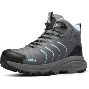 NORTIV 8 Women‘s Hiking Boots Waterproof Lightweight Outdoor Trekking Non Slip Comfortable Camping Ankle Breathable Boot Armadillo FieldLite(Dark Grey)
