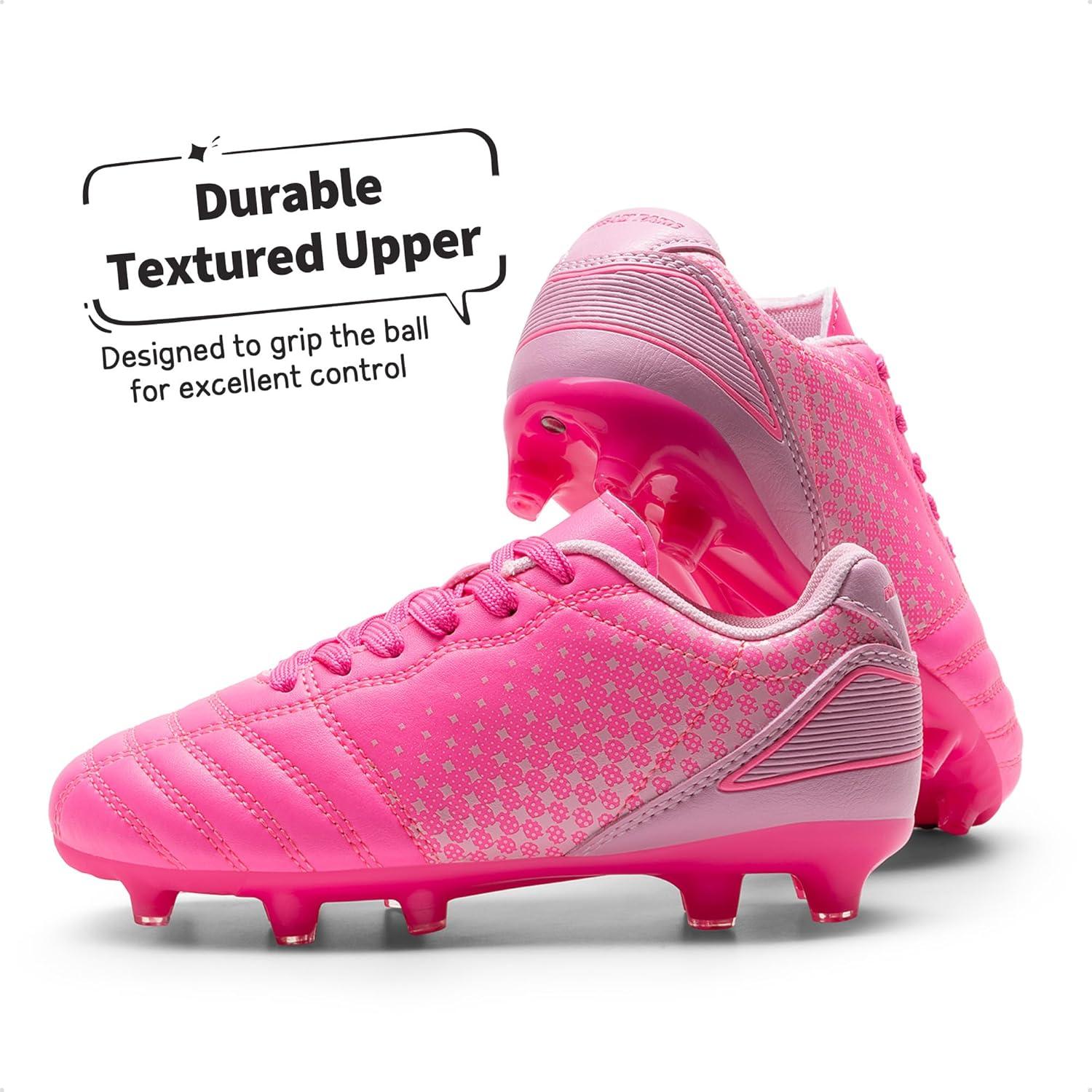 imageDREAM PAIRS Boys Girls Outdoor Sport Football Shoes Soccer Cleats for LittleBig KidHot Pink