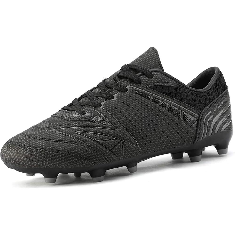 imageDREAM PAIRS Mens Sport Flexible Athletic Lace Up Light Weight Outdoor Cleats Football Soccer ShoesBlackDarkGrey