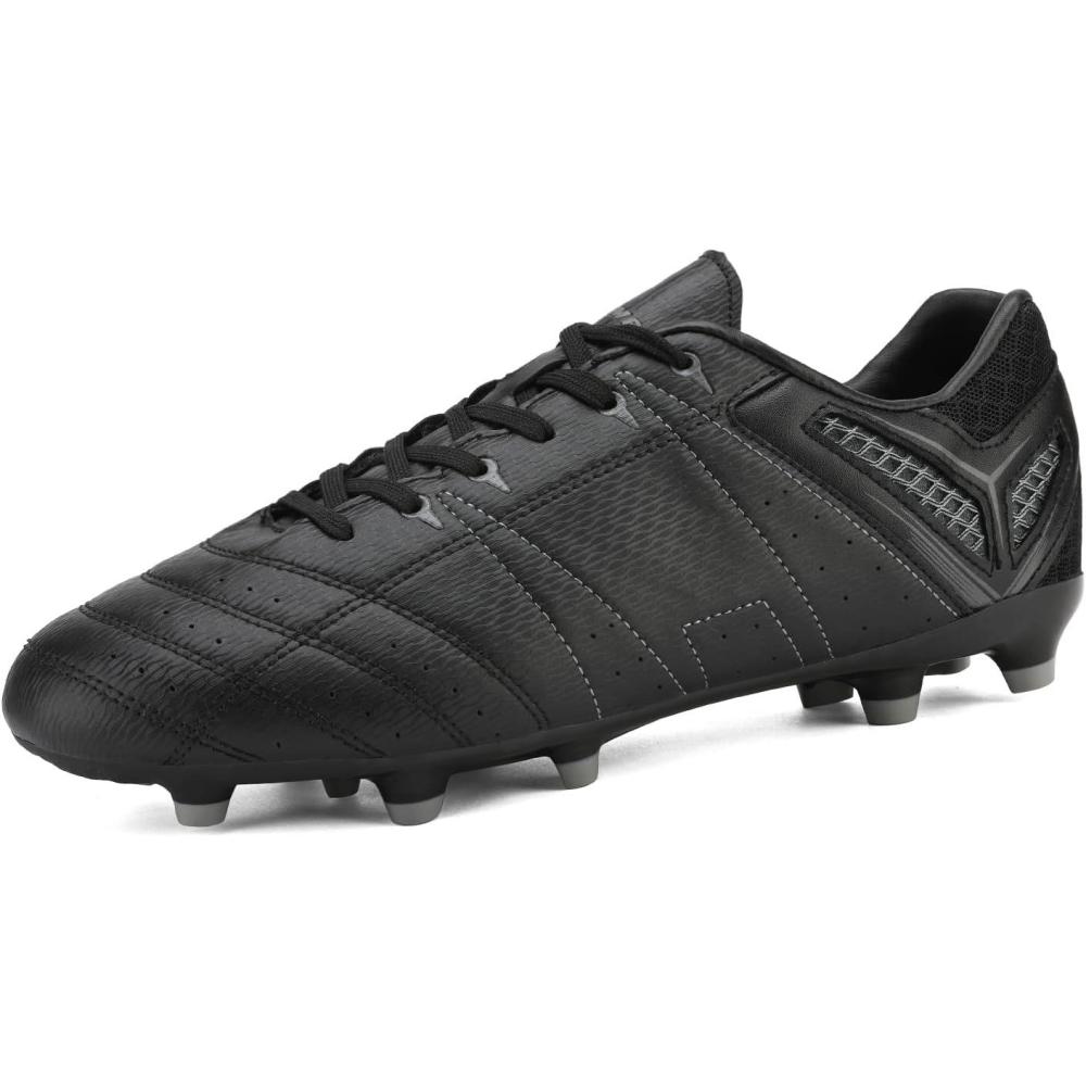 imageDREAM PAIRS Mens Sport Flexible Athletic Lace Up Light Weight Outdoor Cleats Football Soccer ShoesBlackGrey