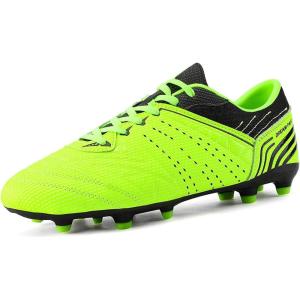 DREAM PAIRS Mens Sport Flexible Athletic Lace Up Light Weight Outdoor Cleats Football Soccer Shoes(Neon/Green/Black)