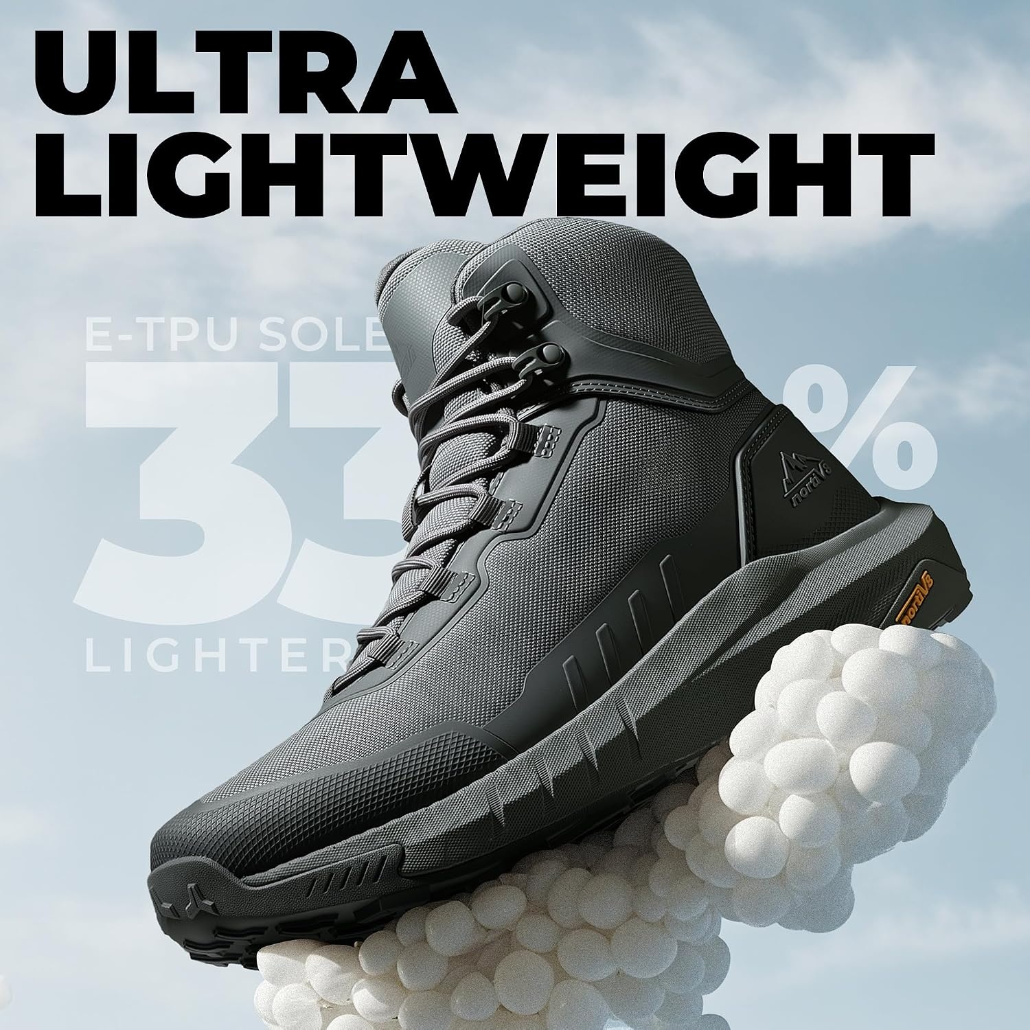 image:imageNORTIV 8 Mens Tactical Hiking Lightweight Cushion Sole for Work All Day Side Zipper Motorcycle Combat Military Boot Arch Support 8 Inches TerrascopeGrey