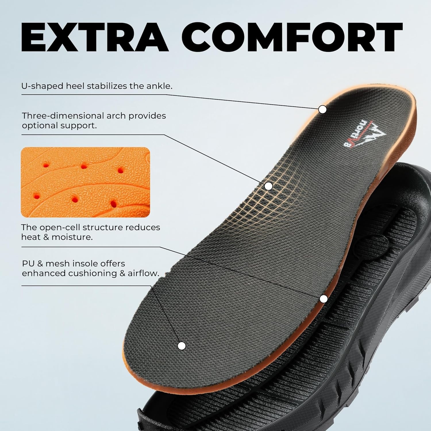 image:imageNORTIV 8 Mens Tactical Hiking Lightweight Cushion Sole for Work All Day Side Zipper Motorcycle Combat Military Boot Arch Support 8 Inches TerrascopeGrey