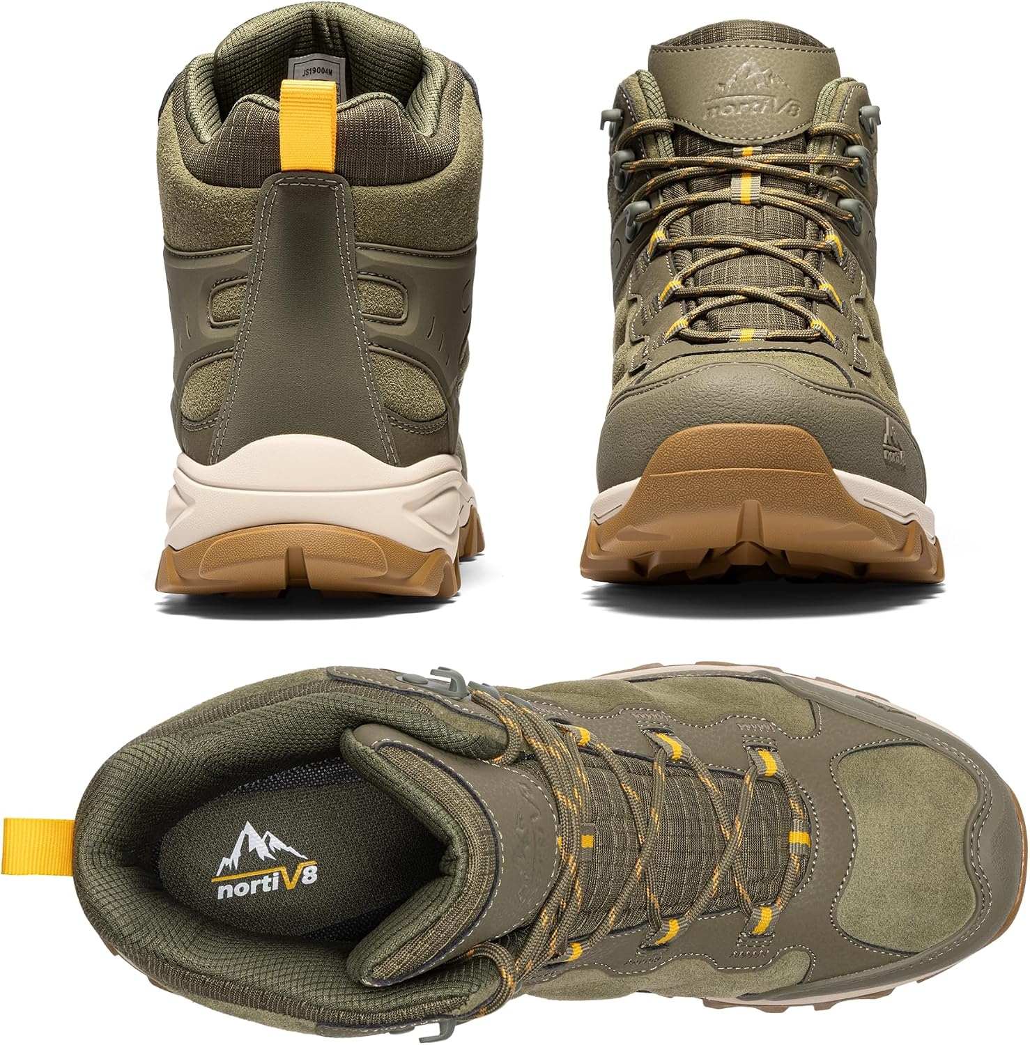 image:imageNORTIV 8 Mens Waterproof Hiking Boots Outdoor Mid Trekking Lightweight Mountaineering Shoes PaladinOlive