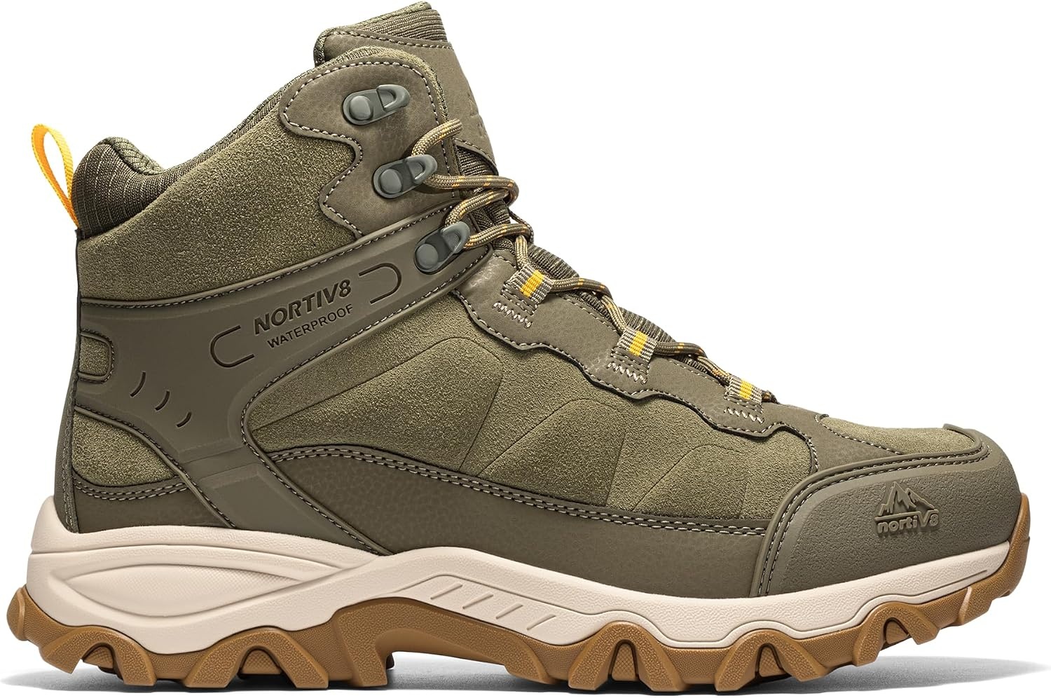 image:imageNORTIV 8 Mens Waterproof Hiking Boots Outdoor Mid Trekking Lightweight Mountaineering Shoes PaladinOlive