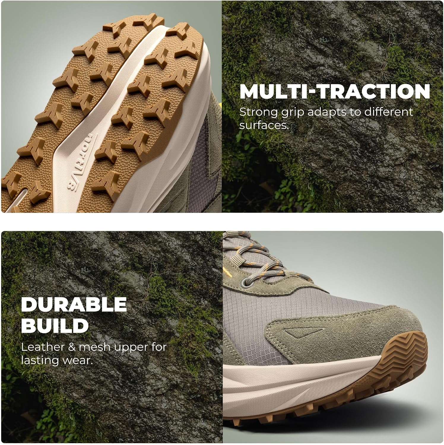 image:imageNORTIV 8 Mens Wide Toe Box Hiking Shoes Low Drop Waterproof Hiking Shoes for Walking Outdoor Trekking Camping Climbing Daily Fashion SneakersOlive