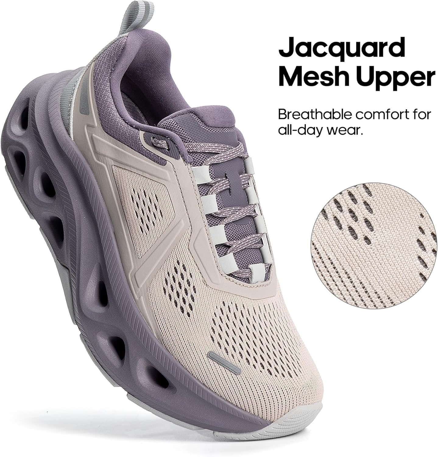 image:imageNORTIV 8 Womens Cushioning Walking Running Shoes WorkoutJoggingBreathableNon SlipMesharch supportGymAthleticWearResistantcity walksexerciseFashionMovePropelGrey PinkPurple