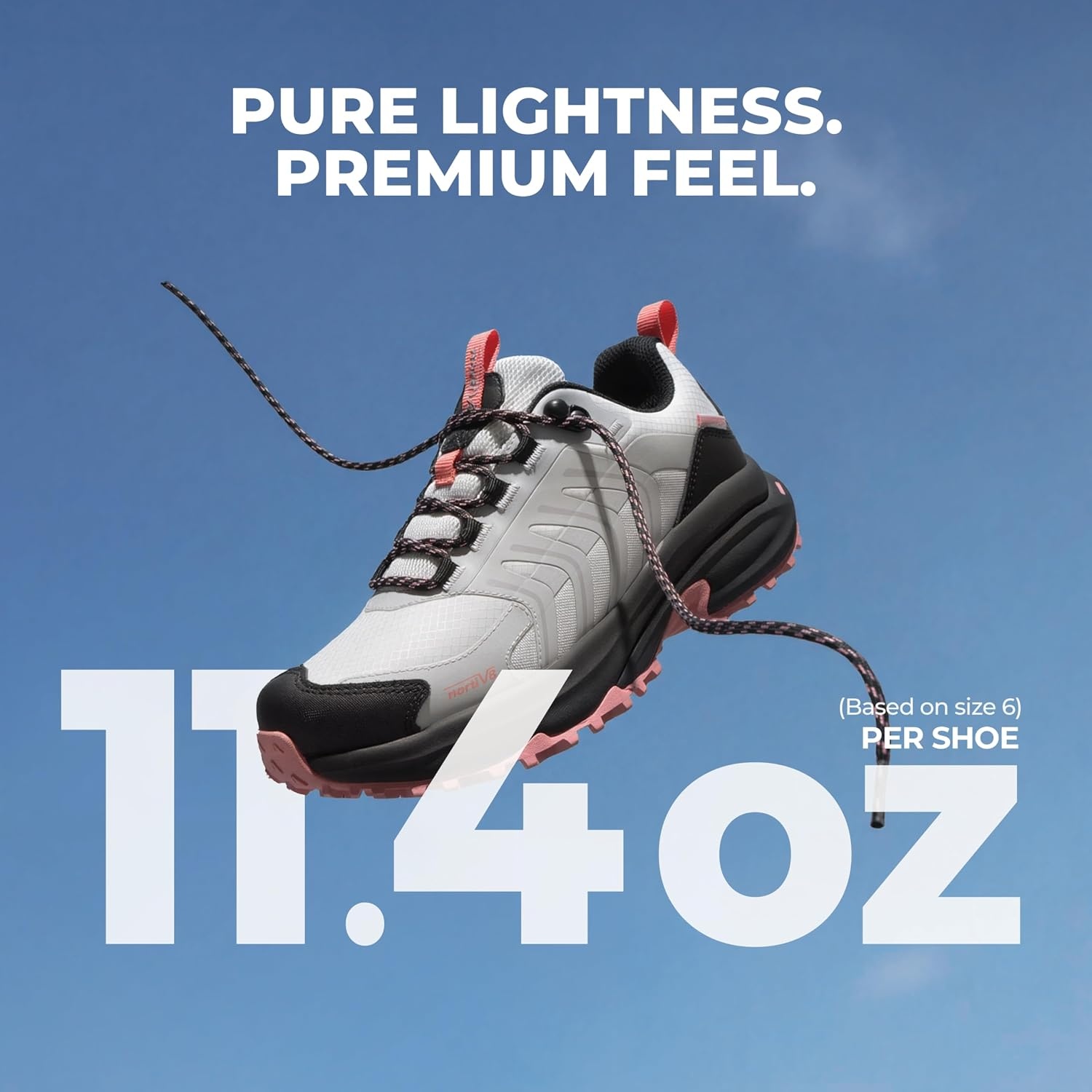 image:imageNORTIV 8 Womens Waterproof Hiking Shoes Lightweight Travel for Walking All Day Comfort NonSlip Outdoor Trekking Camping Climbing Fashion Sneakers Armadillo FieldLiteGrey Pink