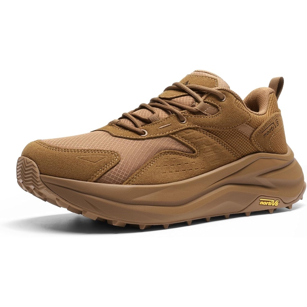 image:imageNORTIV 8 Mens Wide Toe Box Hiking Shoes Low Drop Waterproof Hiking Shoes for Walking Outdoor Trekking Camping Climbing Daily Fashion SneakersCoyote