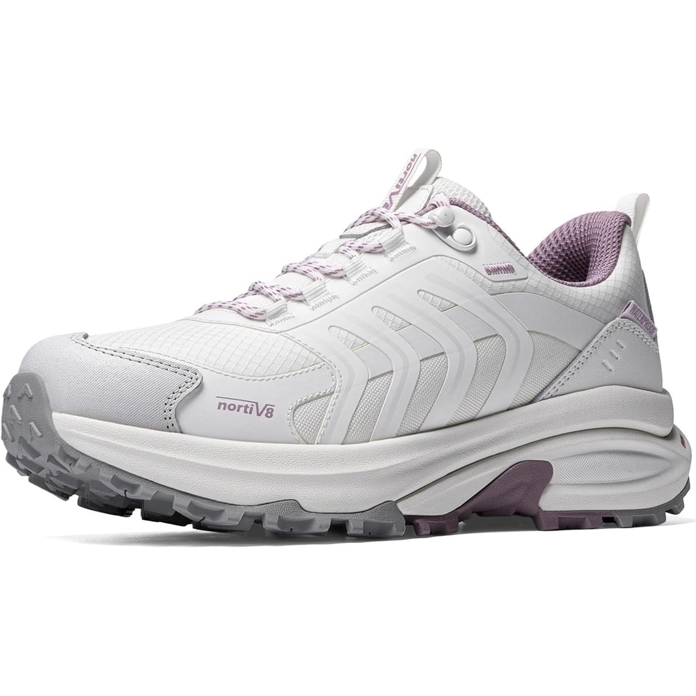 image:imageNORTIV 8 Womens Waterproof Hiking Shoes Lightweight Travel for Walking All Day Comfort NonSlip Outdoor Trekking Camping Climbing Fashion Sneakers Armadillo FieldLiteWhitePurple