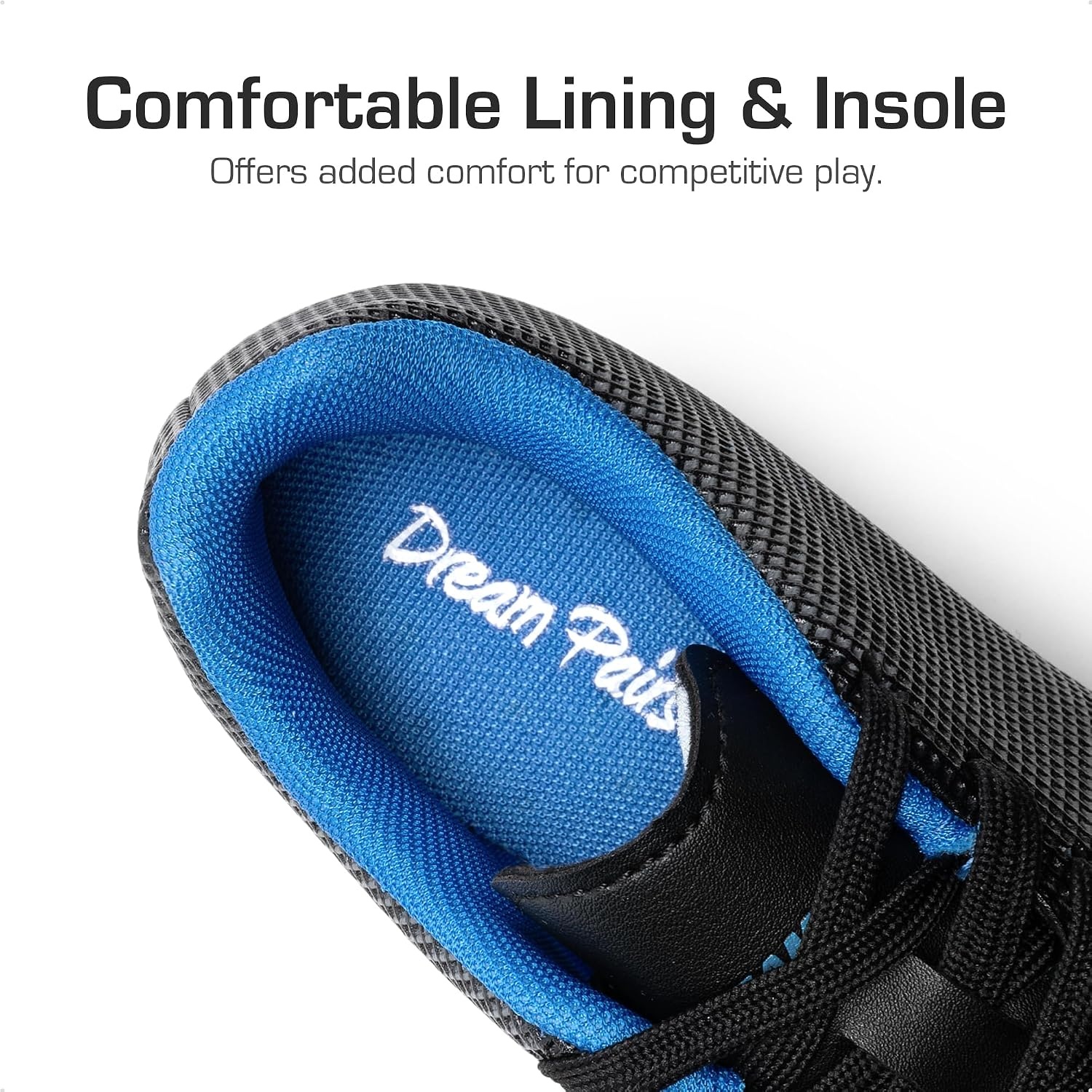 image:imageDREAM PAIRS Boys Girls Soccer Cleats Youth Firm Groud Athletic Outdoor Trainning Football Shoes for LittleBig KidBlackBlue