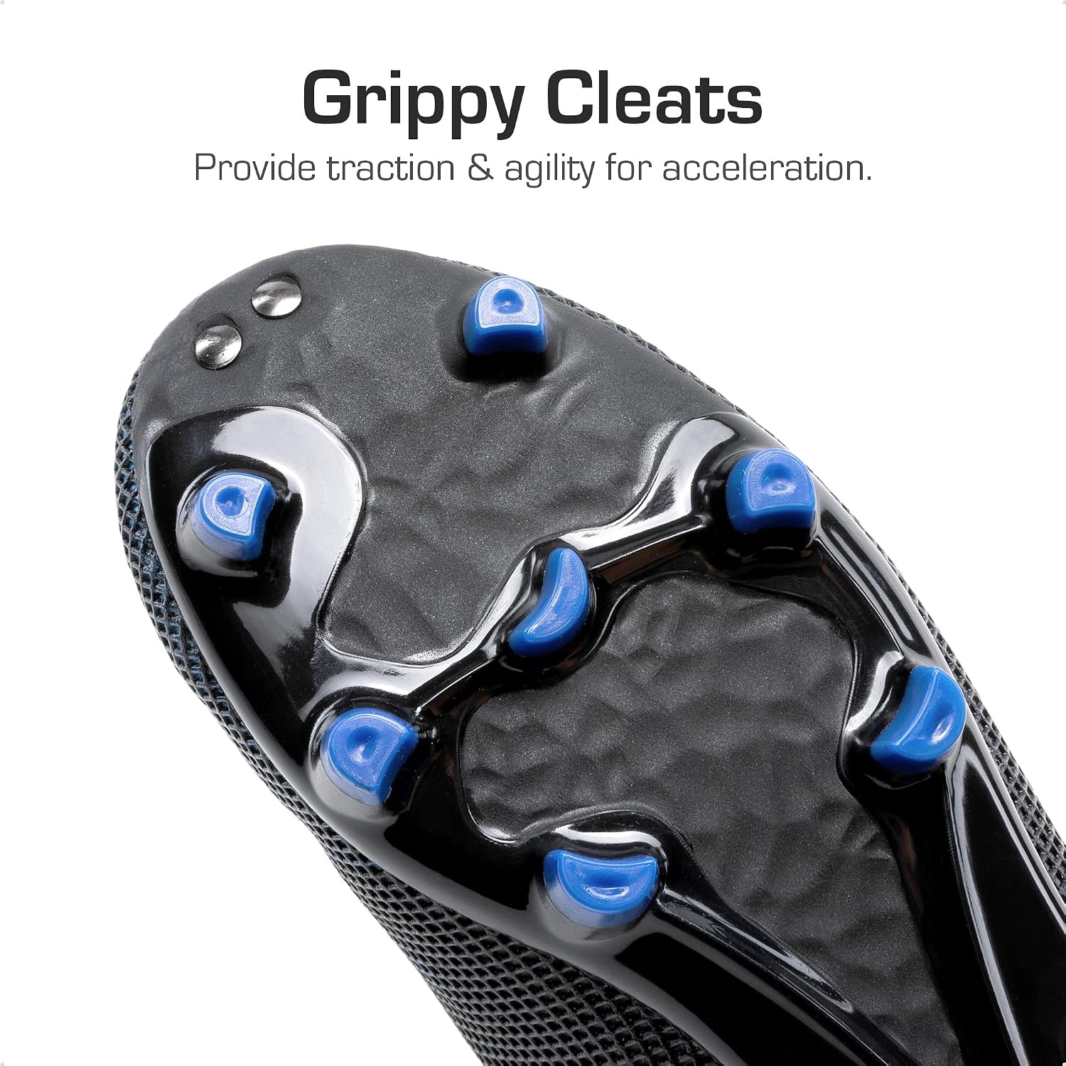 image:imageDREAM PAIRS Boys Girls Soccer Cleats Youth Firm Groud Athletic Outdoor Trainning Football Shoes for LittleBig KidBlackBlue