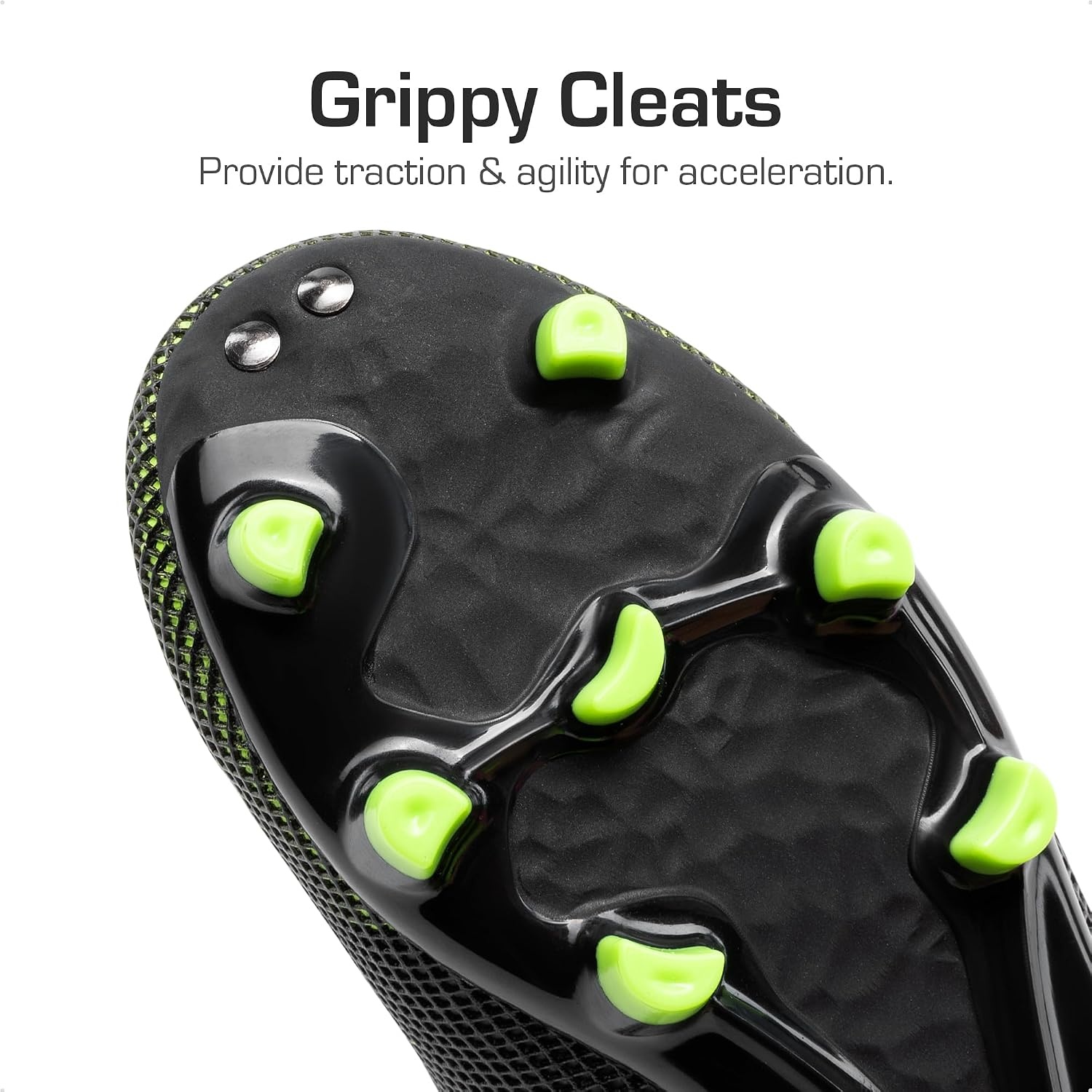image:imageDREAM PAIRS Boys Girls Soccer Cleats Youth Firm Groud Athletic Outdoor Trainning Football Shoes for LittleBig KidBlackNeon Green