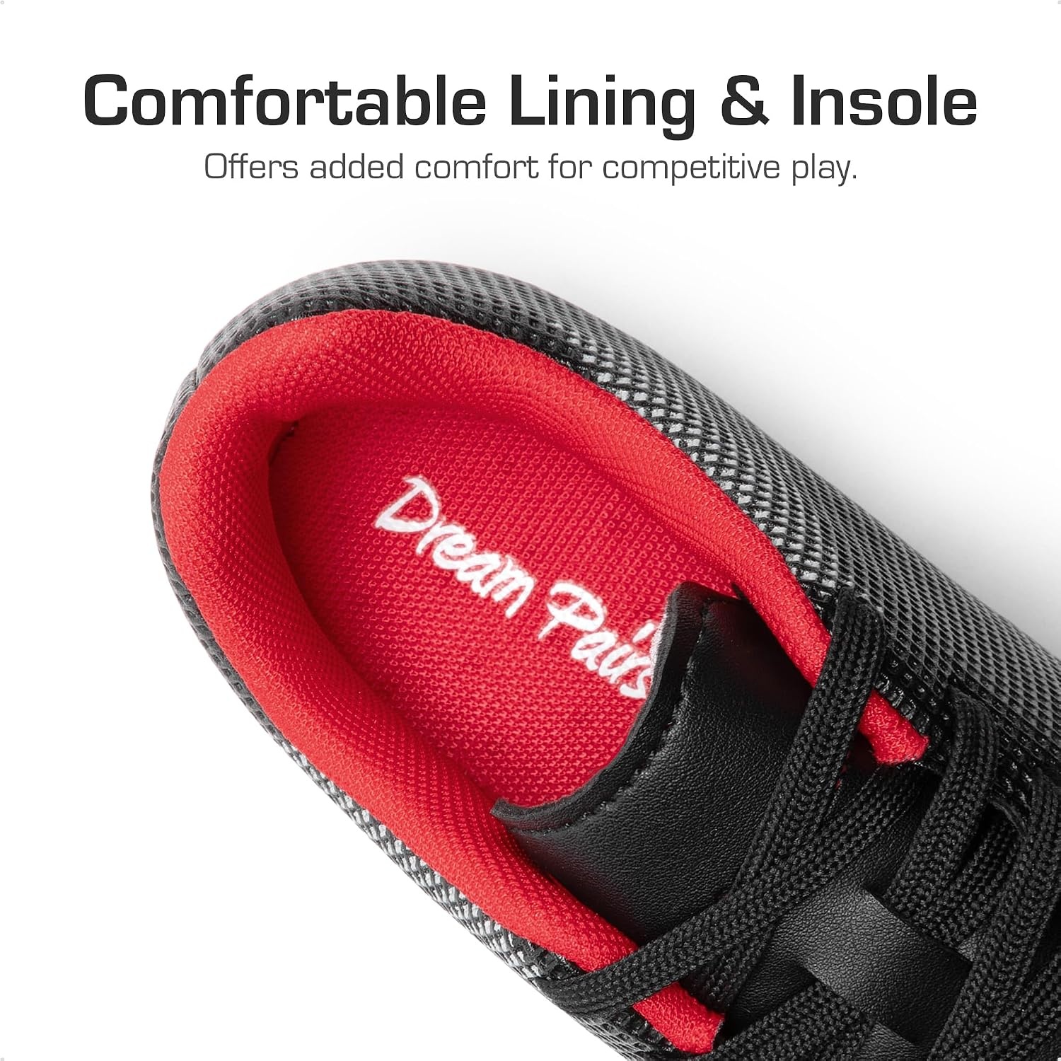 image:imageDREAM PAIRS Boys Girls Soccer Cleats Youth Firm Groud Athletic Outdoor Trainning Football Shoes for LittleBig KidBlackRed