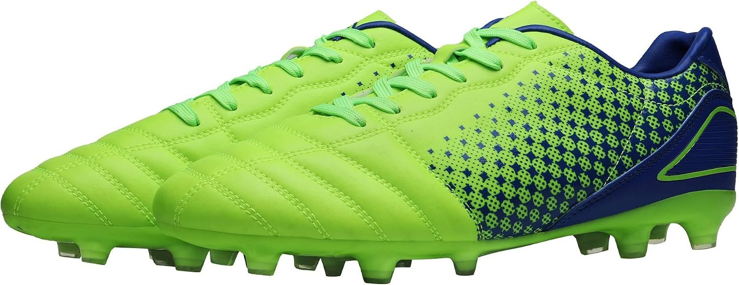 image:imageDREAM PAIRS Mens Firm Ground Soccer Shoes Mens Soccer Cleats with Lightweight Design TPU Studs Breathable Upper and Wide Fit Comfort for Fast Firm Ground PlayNeonGreenRoyal