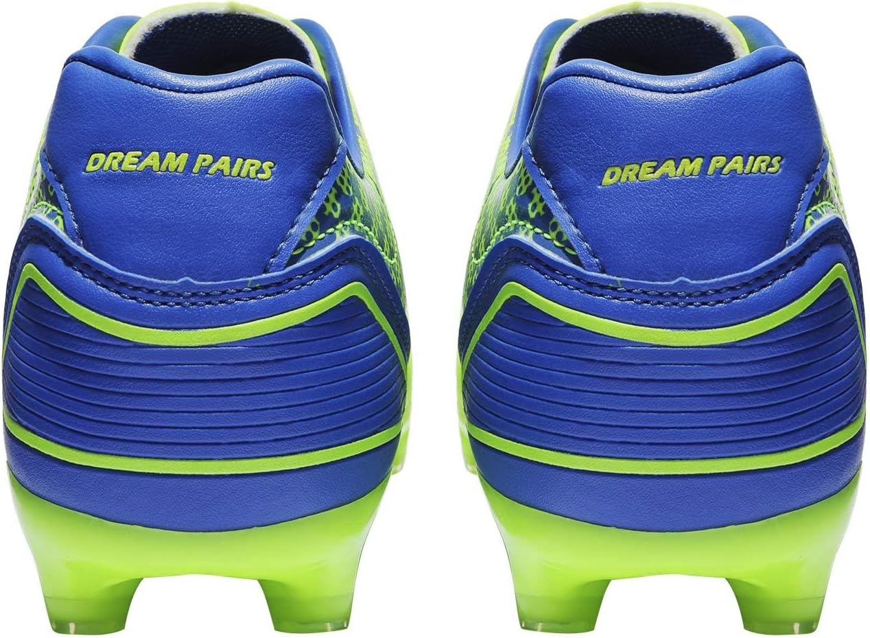 image:imageDREAM PAIRS Mens Firm Ground Soccer Shoes Mens Soccer Cleats with Lightweight Design TPU Studs Breathable Upper and Wide Fit Comfort for Fast Firm Ground PlayNeonGreenRoyal