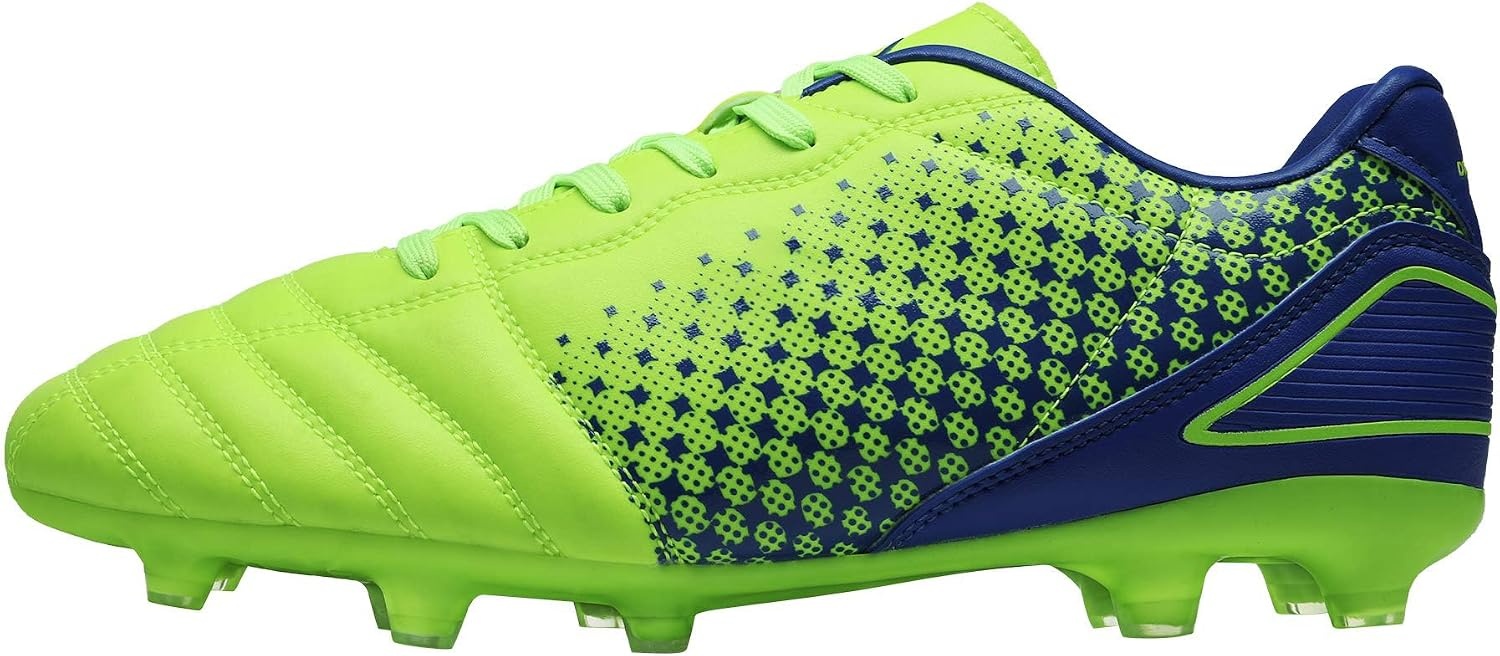 image:imageDREAM PAIRS Mens Firm Ground Soccer Shoes Mens Soccer Cleats with Lightweight Design TPU Studs Breathable Upper and Wide Fit Comfort for Fast Firm Ground PlayNeonGreenRoyal
