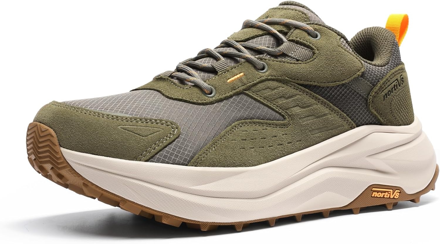 image:imageNORTIV 8 Mens Wide Toe Box Waterproof Hiking Shoes Lightweight Comfortable Low Drop Hiking Shoes for Travel Hiking Outdoor Walking Trekking Camping Summer VacationOlive