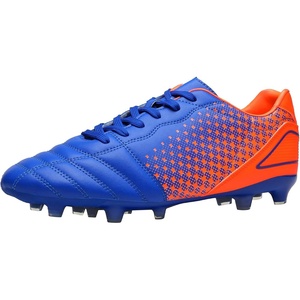 DREAM PAIRS Men’s Firm Ground Soccer Shoes | Men’s Soccer Cleats with Lightweight Design, TPU Studs, Breathable Upper and Wide Fit Comfort for Fast Firm Ground Play(Royal/Orange)