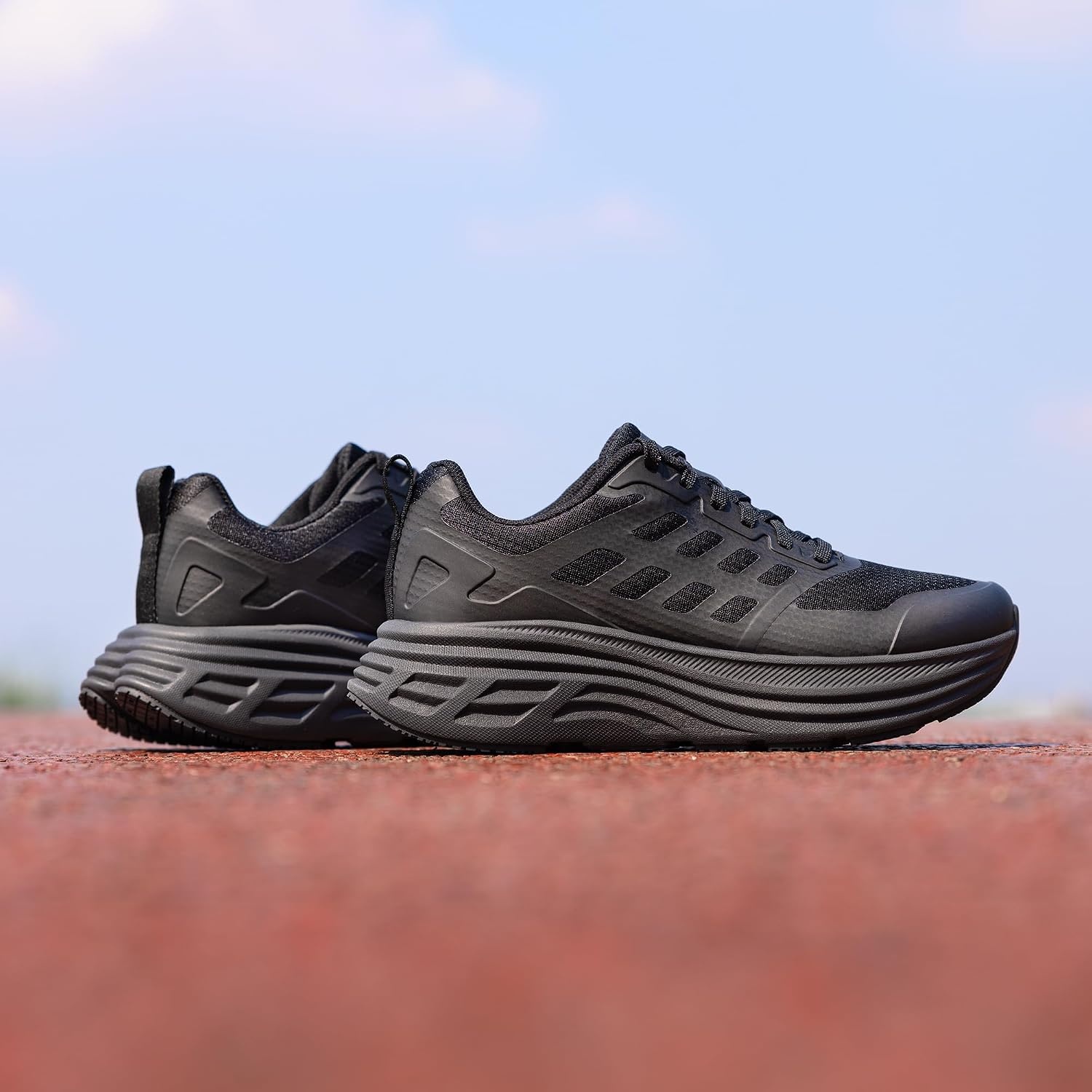 image:imageNORTIV 8 Womens Walking Shoes Running Tennis Sneakers Cushion NonSlip Comfortable Breathable Workout Gym Sports Athletic Fashion ActiveFloatAll Black