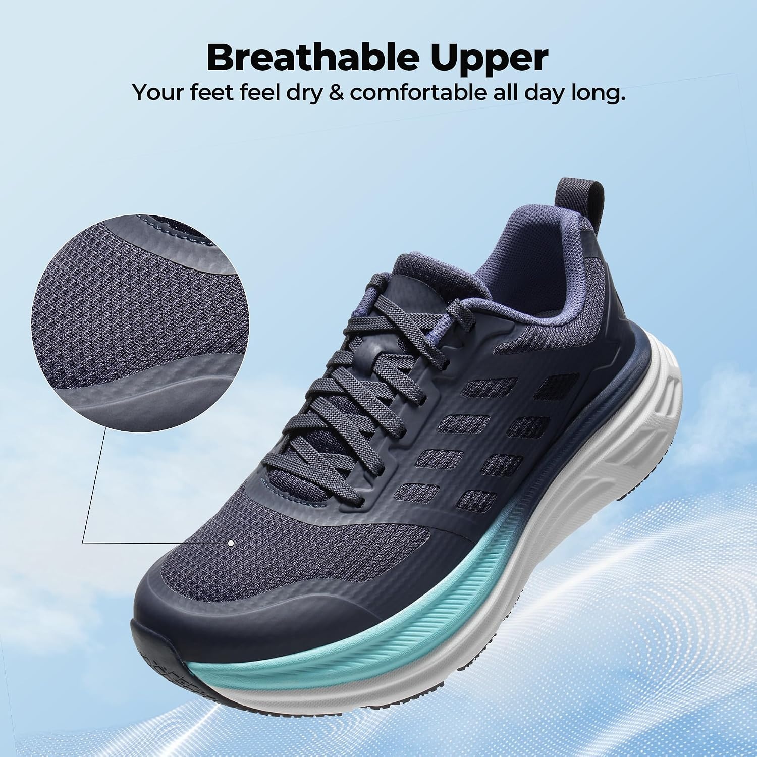 image:imageNORTIV 8 Womens Walking Shoes Running Tennis Sneakers Cushion NonSlip Comfortable Breathable Workout Gym Sports Athletic Fashion ActiveFloatBlue