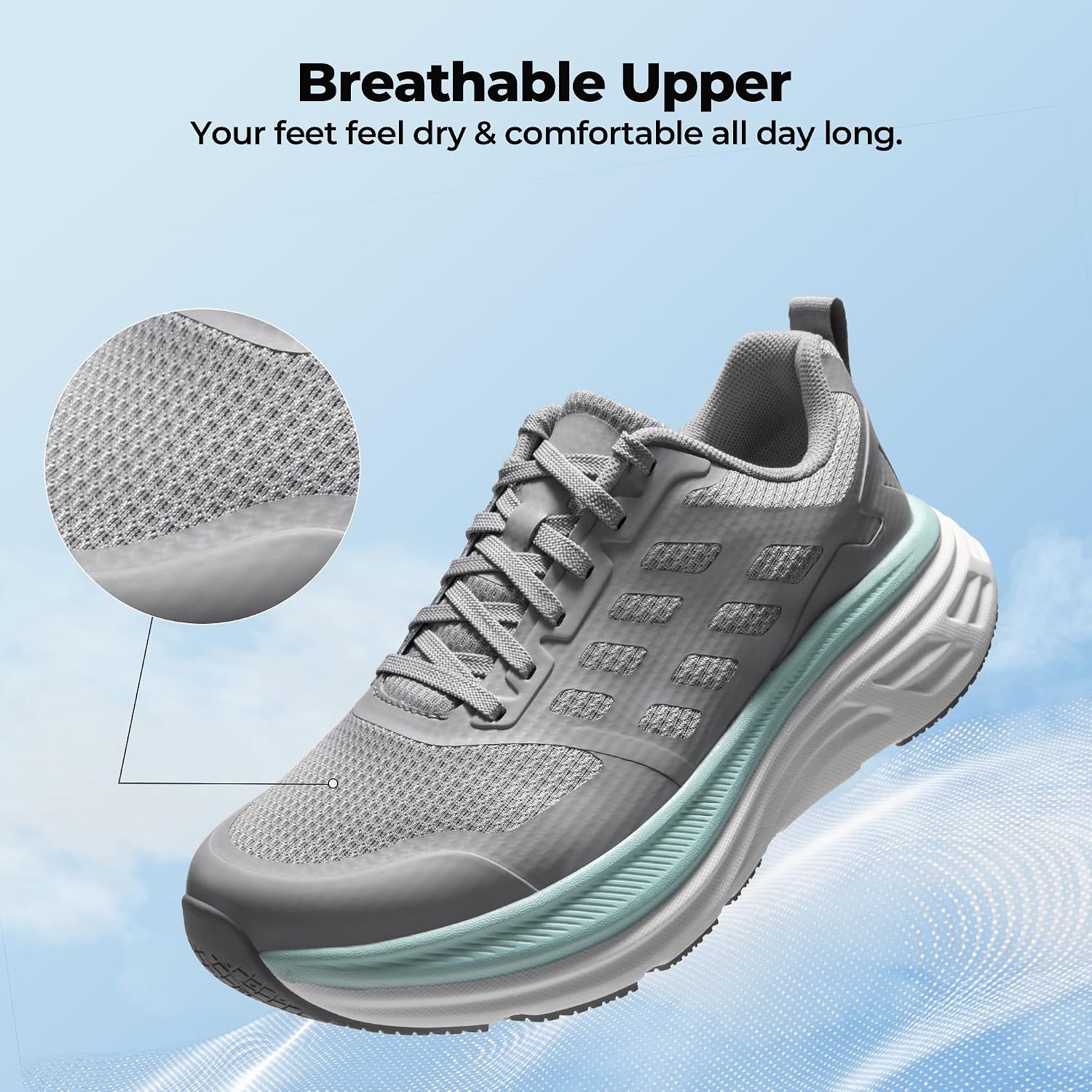 image:imageNORTIV 8 Womens Walking Shoes Running Tennis Sneakers Cushion NonSlip Comfortable Breathable Workout Gym Sports Athletic Fashion ActiveFloatGrey