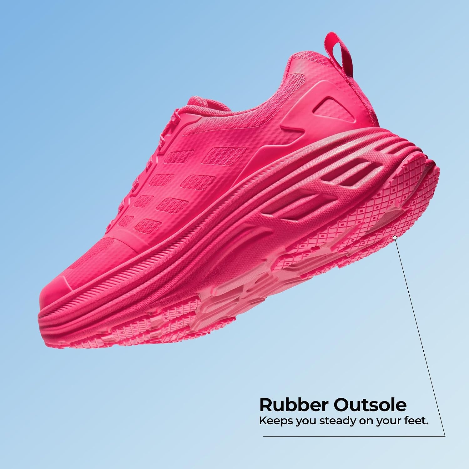 image:imageNORTIV 8 Womens Walking Shoes Running Tennis Sneakers Cushion NonSlip Comfortable Breathable Workout Gym Sports Athletic Fashion ActiveFloatHot Pink