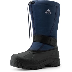 NORTIV 8 Men’s Waterproof Winter Snow Boots Insulated | Fur Liner Lightweight Outdoor Tall Boots QUEBEC-M(Blue/Black)
