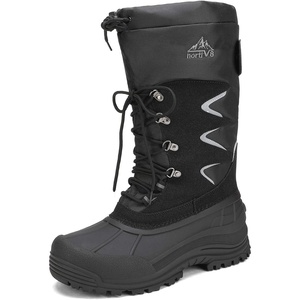 NORTIV 8 Men’s Waterproof Winter Snow Boots Insulated | Fur Liner Lightweight Outdoor Tall Boots QUEBEC-M(Mt01-black)