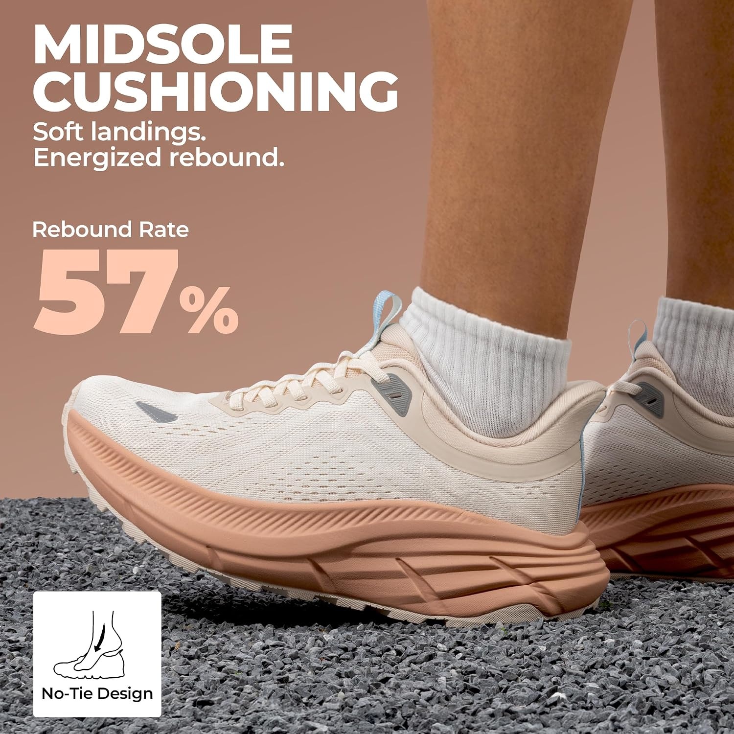 image:imageNORTIV 8 Womens Slip On Trail Running Hiking ShoesBeigeKhaki