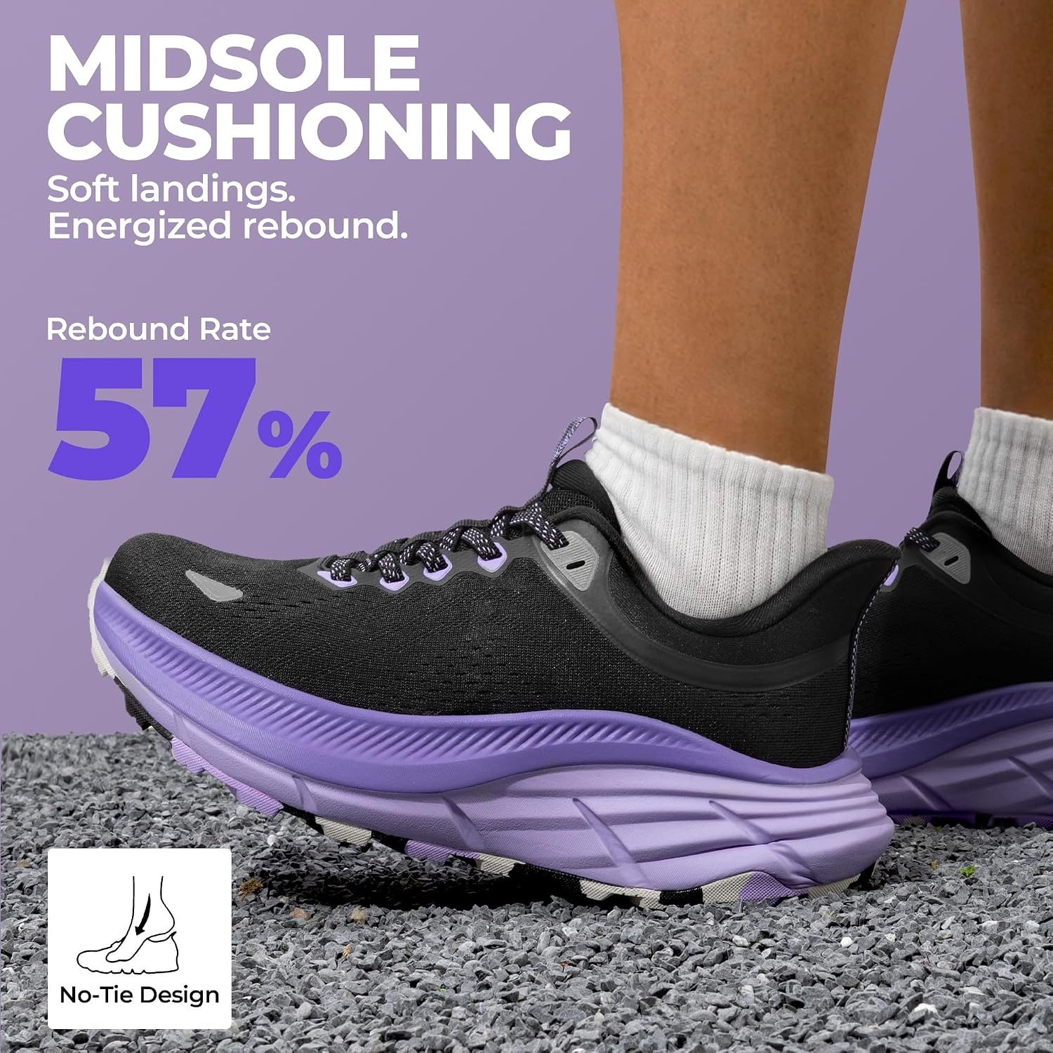 image:imageNORTIV 8 Womens Slip On Trail Running Hiking ShoesBlackPurple