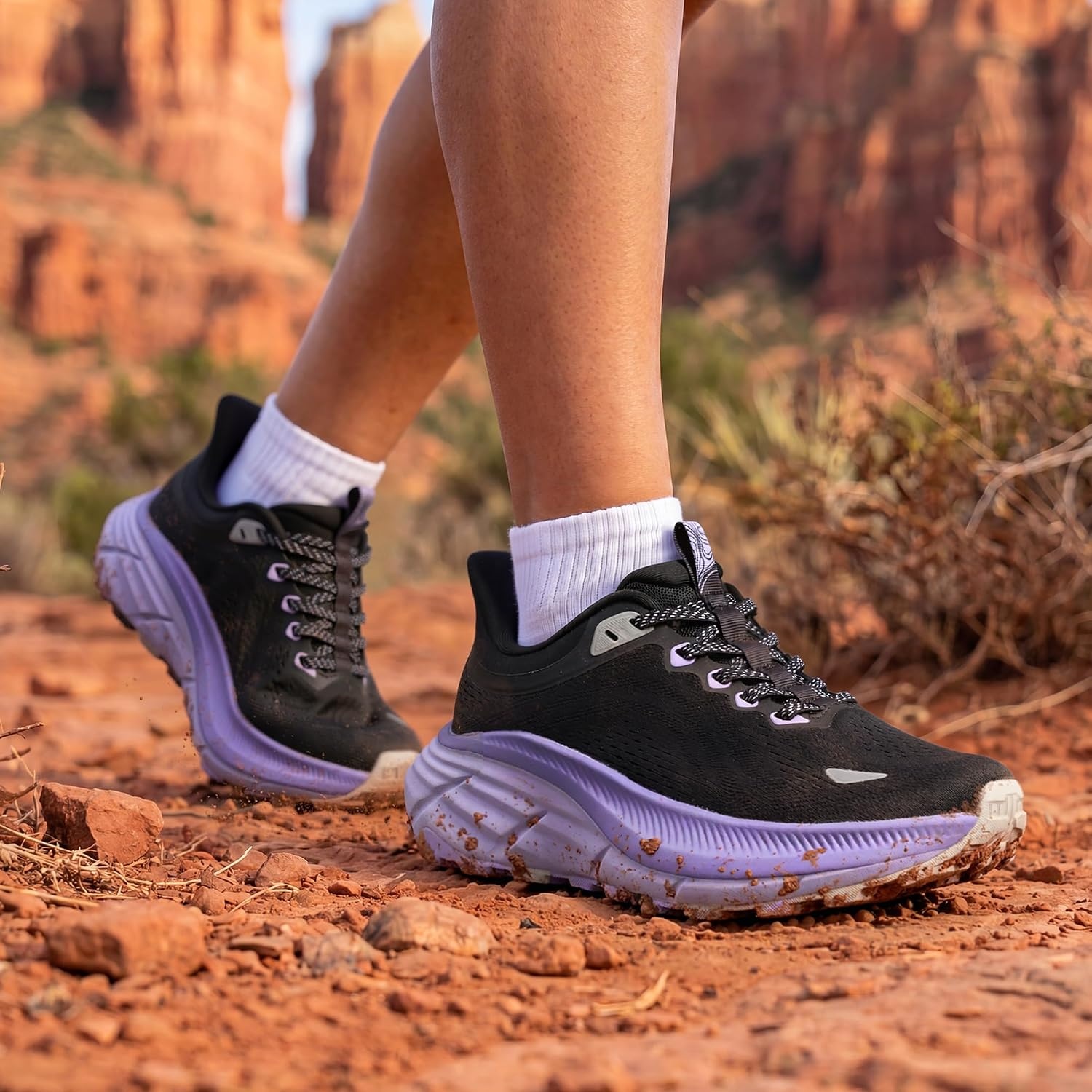 image:imageNORTIV 8 Womens Slip On Trail Running Hiking ShoesBlackPurple