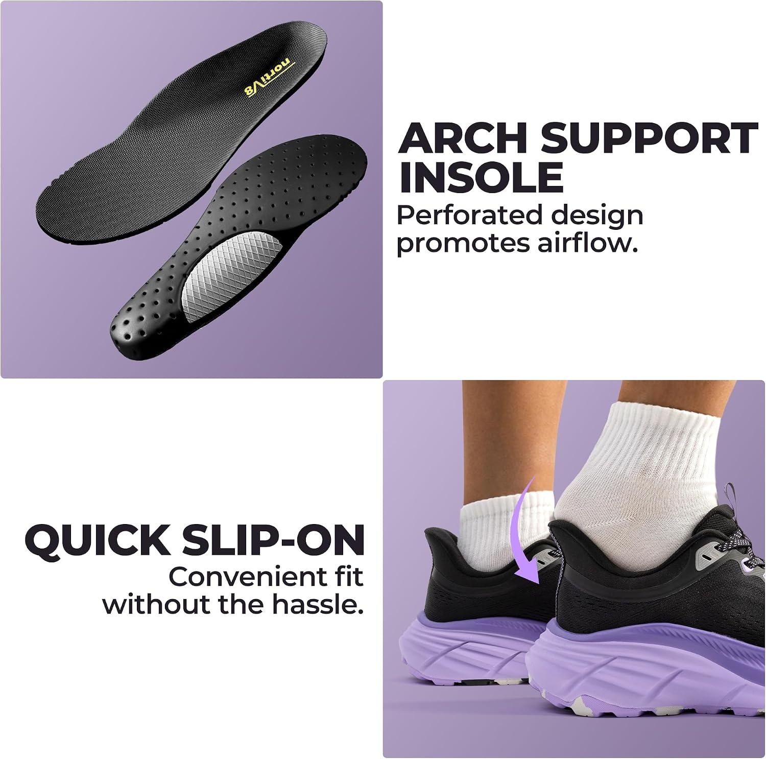 image:imageNORTIV 8 Womens Slip On Trail Running Hiking ShoesBlackPurple