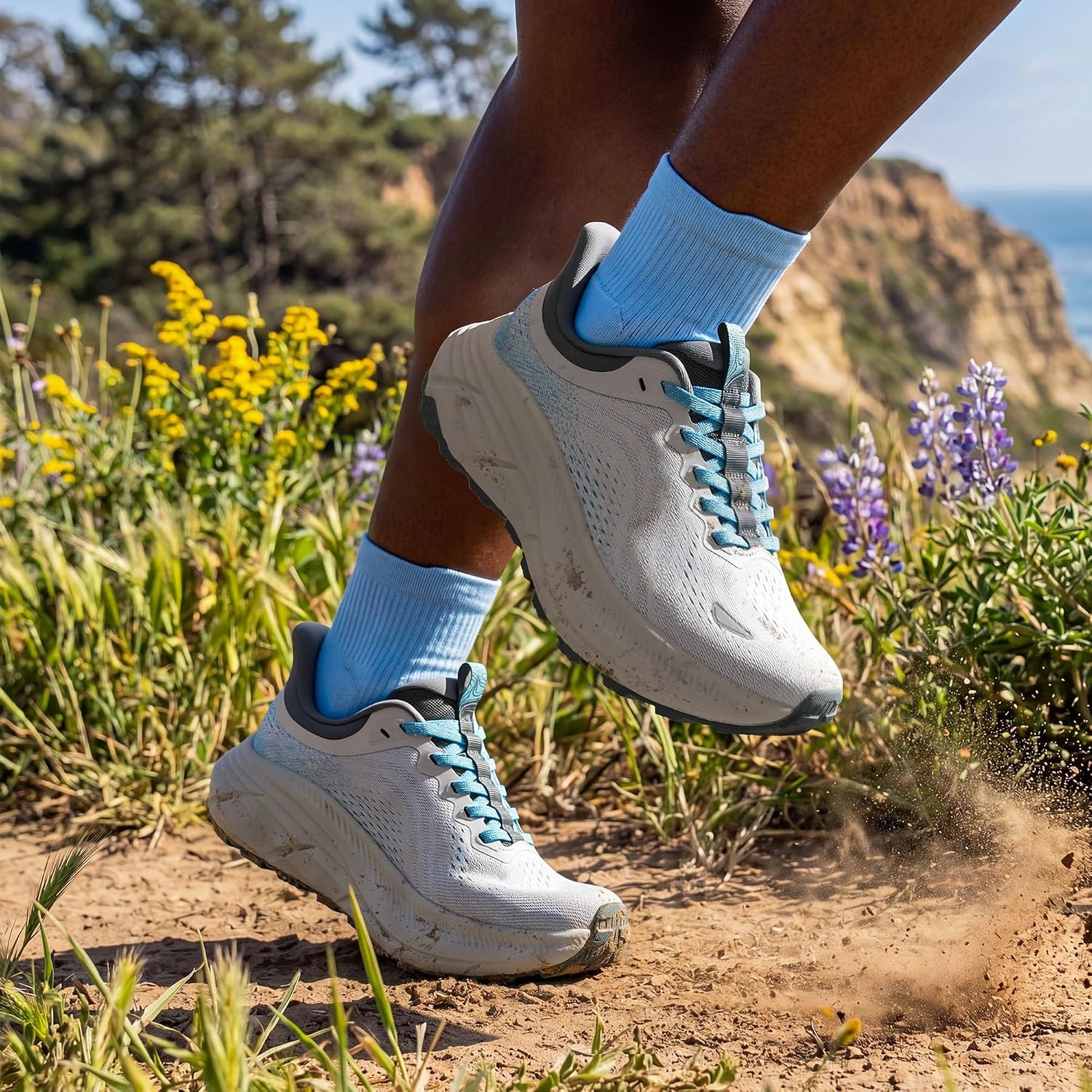 image:imageNORTIV 8 Womens Slip On Trail Running Hiking ShoesGreyBlue