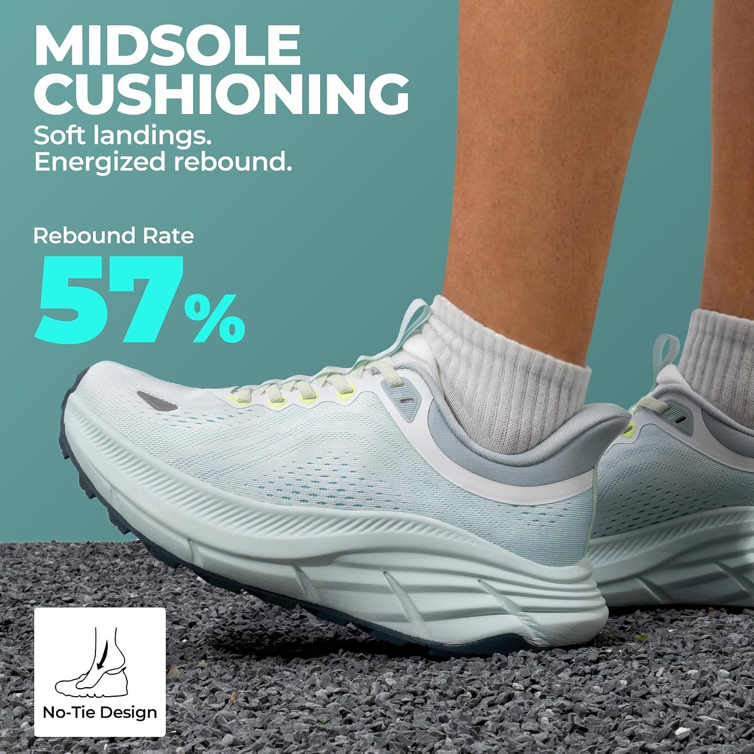 image:imageNORTIV 8 Womens Slip On Trail Running Hiking ShoesWhiteGreen